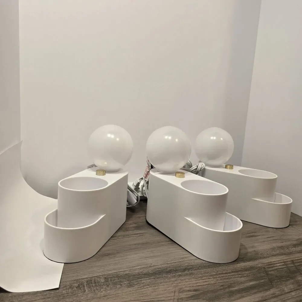 NEW Orb Shade Organizer Novelty Table Lamp White,3-PACK  Room Essentials